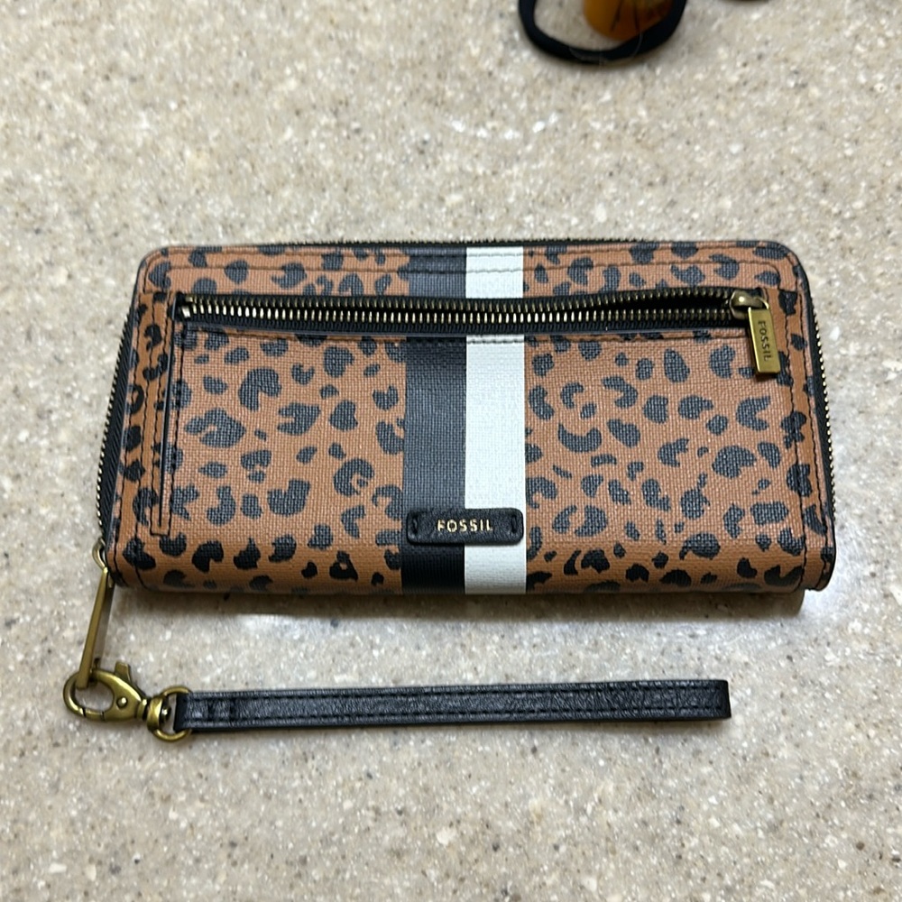 Fossil Leopard Print Wallet - image 1